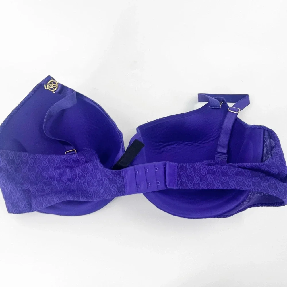 Victorias Secret Very Sexy Demi Bra in Purple‎ Monogram Logo Lace 38DD Underwire